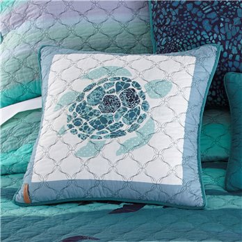 Summer Surf Turtle Decorative Pillow
