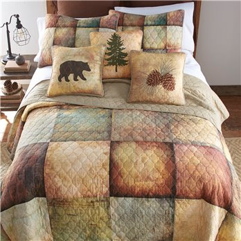 Wood Patch King Cotton Quilt