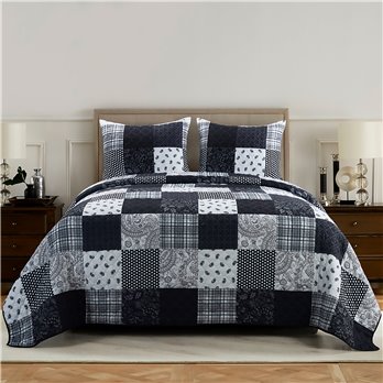 London 3 Piece King Quilt Set