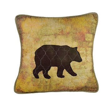 Wood Patch Bear Decorative Pillow