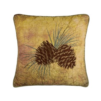 Wood Patch Pinecone Decorative Pillow