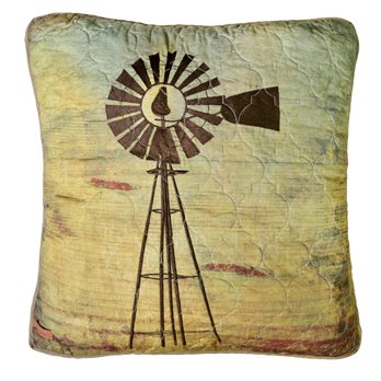 Wood Patch Windmill Decorative Pillow