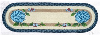 Blue Hydrangea Oval Stair Tread 27"x8.25"