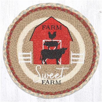 Farm Sweet Farm Printed Round Placemat 15"x15"