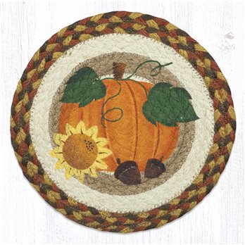 Pumpkin Sunflower Printed Round Trivet 10"x10"