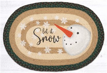 Let it Snow Snowman Oval Rug 20"x30"