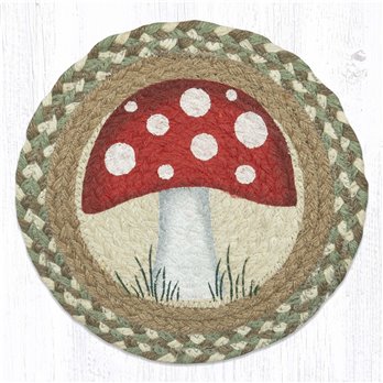 Mushroom Printed Round Trivet 10"x10"