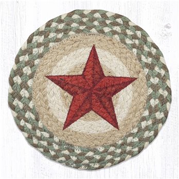 Red Barn Star Printed Round Trivet 10"x10"