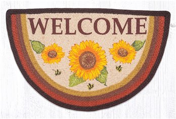 Sunflower Welcome Printed Slice 18"x29"