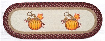 Autumn Pumpkin Oval Table Runner 13"x36"