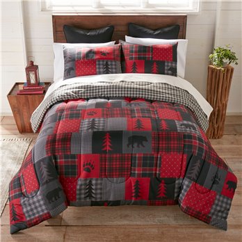 Red Forest 3 Piece Queen Comforter Set