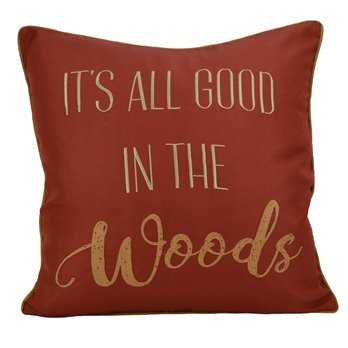 Sunset Cottage Square Pillow - Woods