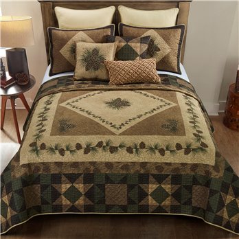 Antique Pine 3 Piece Queen Quilt Set