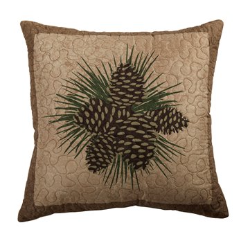 Antique Pine Square Pillow - Pine Cone