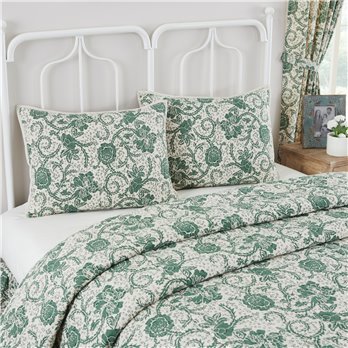 Dorset Green Floral Standard Sham 21x27