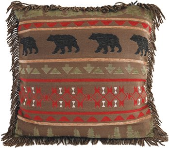 Carstens Bear Country Rustic Cabin Euro Pillow Cover 27" x 27"