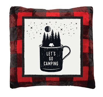 Carstens Red Buffalo Plaid Camping Rustic Throw Pillow 18x18