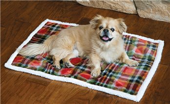 Rust and Sage Plaid S/M - White sherpa Dog Blanket