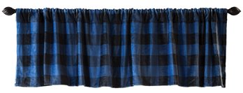 Carstens Wrangler Blue Lumberjack Buffalo Plaid Window valance 80x15