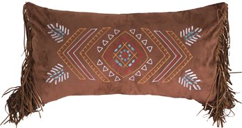 Carstens Wrangler Embroidered Southwestern Fringe Pillow 14x26