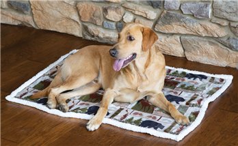 Vintage Lodge L/XL - White sherpa Dog Blanket