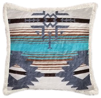 Wrangler Lone Mountain Southwestern Sherpa Throw Pillow 18" x 18"