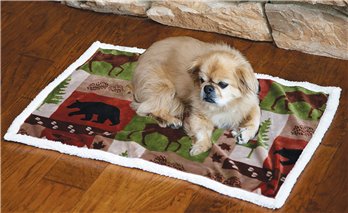 Patchwork Lodge S/M - White sherpa Dog Blanket