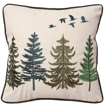 Geese and Pines pillow