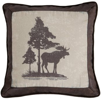 Carstens Vintage Moose Rustic Throw Pillow 18x18
