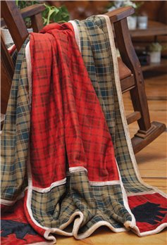 Red Plaid Bear Grid throw