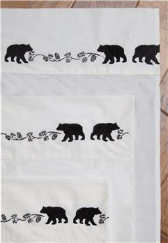 Carstens Embroidered Bear Rustic Sheet Set, Full