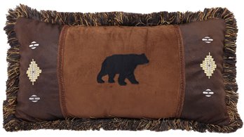 Carstens Bear and Diamonds Rustic Cabin Throw Pillow 14" x 26"