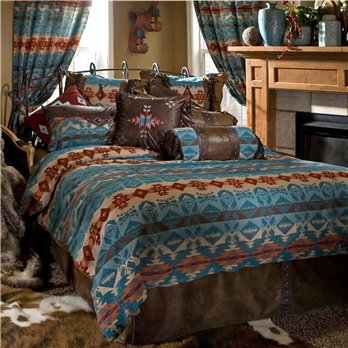 Carstens Turquoise Chamarro Southwestern Comforter Set, King
