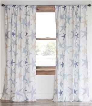 Starfish Reef Coastal Curtain Panels (Set of 2)