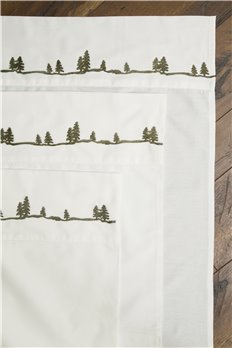 Carstens Embroidered Pines Rustic Sheet Set, King