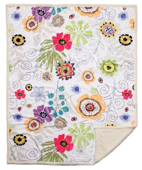 Large Extra Plush Sherpa Fleece Throw Blanket 68x54, Wildflowers