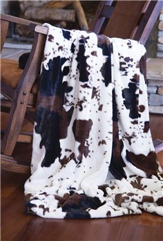 Faux Fur Cowhide Plush Throw Blanket 50x60