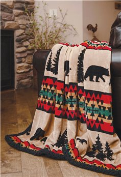 Bear Trail with Black Sherpa throw