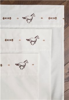 Carstens Embroidered Horse Western Sheet Set, Twin