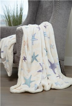 Starfish Plush Sherpa Throw