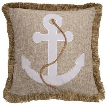 Anchors Away Nautical Coastal Throw Pillow (Insert Included) 18" x 18"