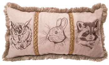 Woodland Animals Pillow 14"x26"