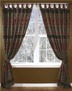Carstens Bear Country Rustic Cabin Curtain Panels (Set of 2)
