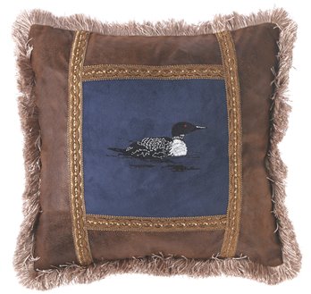 Carstens Loon Rustic Cabin Throw Pillow 18" x 18"