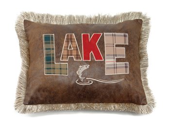 Carstens Lake Rustic Cabin Throw Pillow 16" x 20"