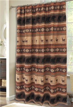 Carstens Autumn Trails Rustic Cabin Shower Curtain