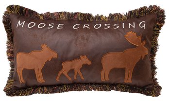 Moose Crossing Pillow 14"x26"