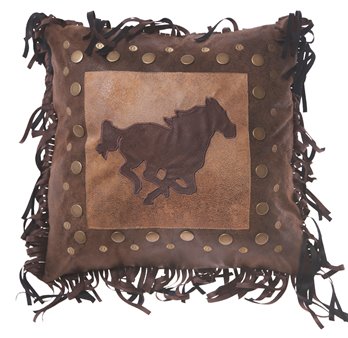 Carstens Horse Rivet Southwestern Throw Pillow 18" x 18"