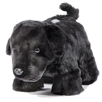 Carstens Plush Black Lab Dog Coin Bank