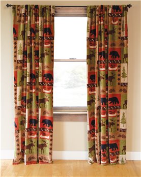 Carstens Patchwork Lodge Rustic Cabin Curtain Panels (Set of 2)